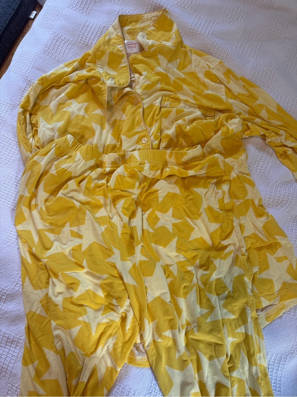 In My Sundays Yellow Star Print Pajama Set